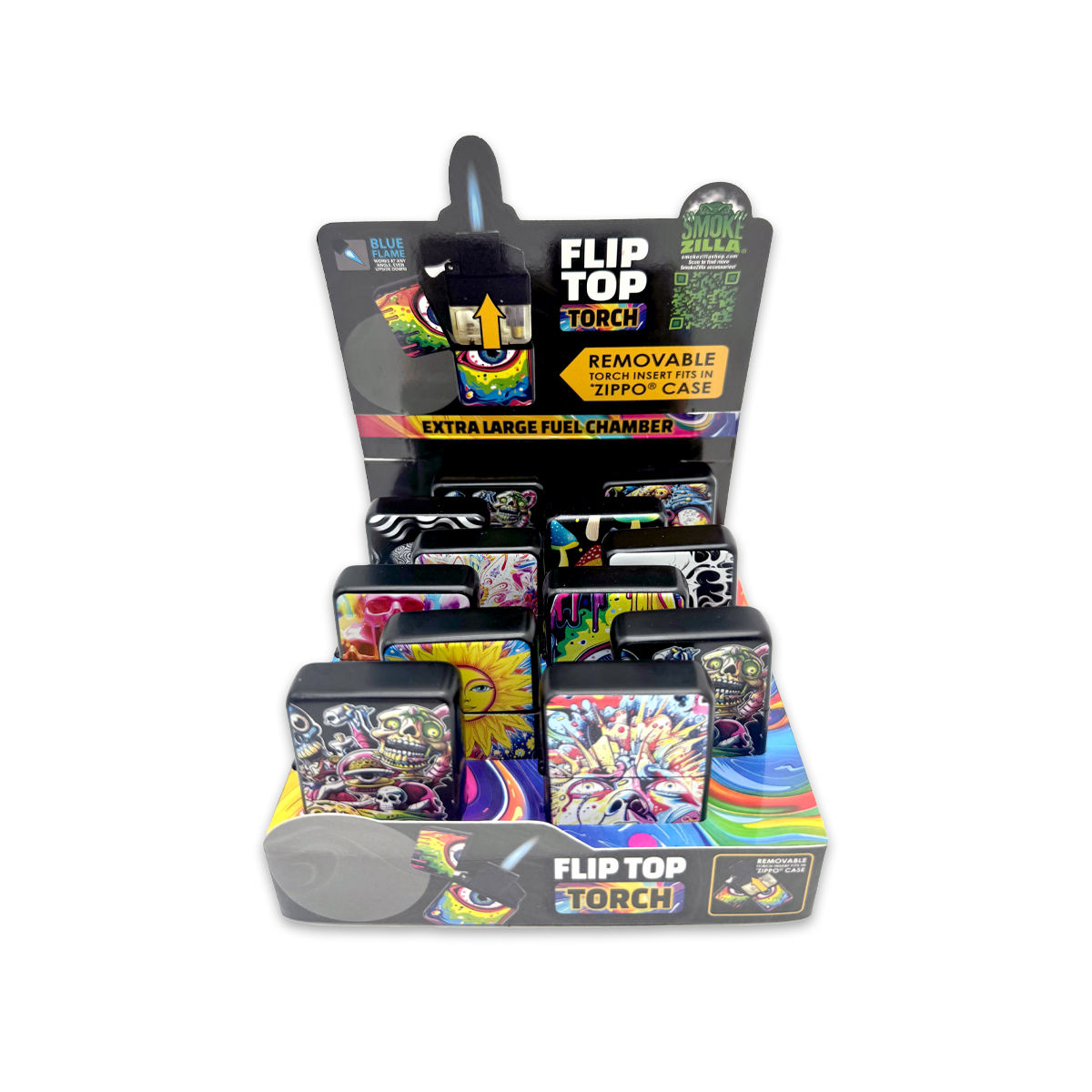 Novelty Brands - Wholesale Retailer Display - Home & Living - Metal Flip Top Pipe Side Lighter Assortment - 12/Display3