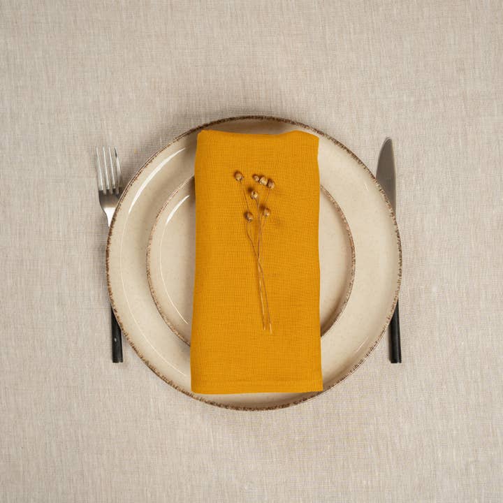 menique - Wholesale Dinner & Cloth Napkin - Natural European Linen Napkin - Holiday Table Linens