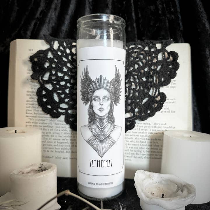 Caitlin McCarthy Art - Wholesale Sticker - Athena Altar Candle Stickers - Pack of 5 Vinyl Stickers1