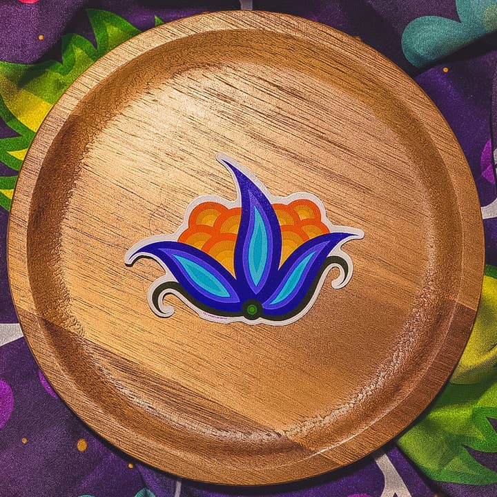 Large Purple Flower Sticker for wholesale by Bizaanide'ewin