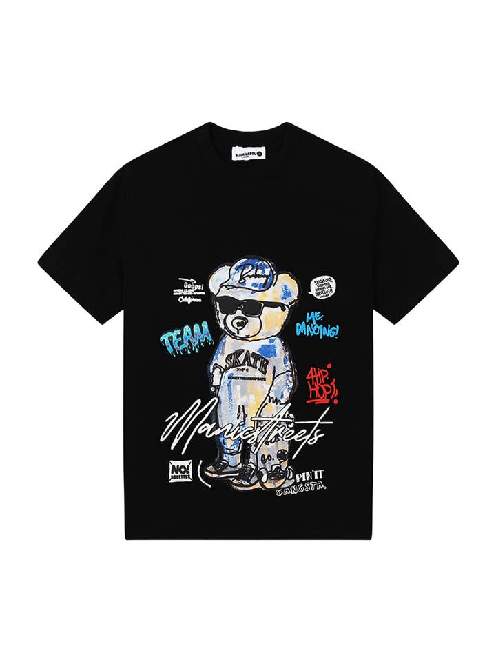 Kids Black Label "TEDDY" Crew Neck T-Shirt for wholesale by Black Label x Raw