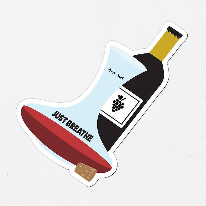 Just Breathe Sticker for wholesale by Questionable Designs