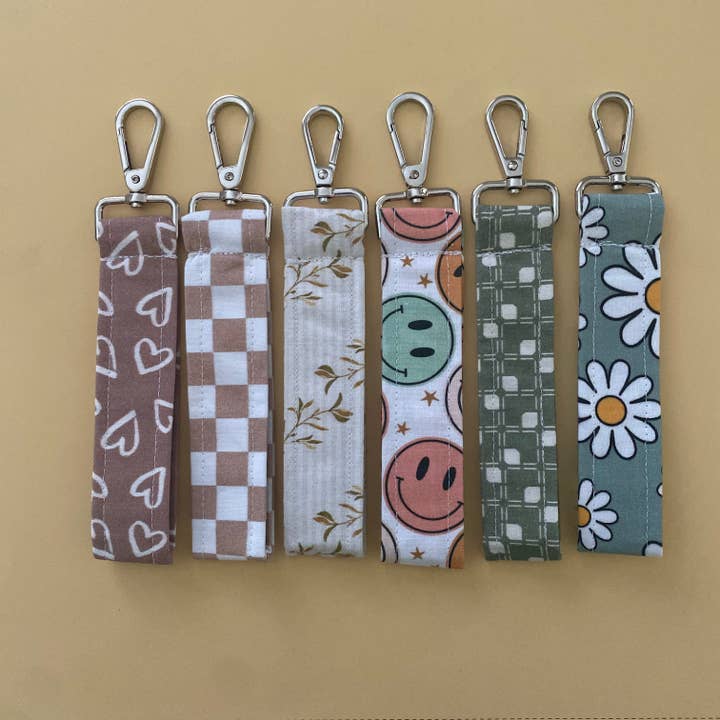 Wristlet keychains, key fob fabric neutral for wholesale by Pure Roze Apparel