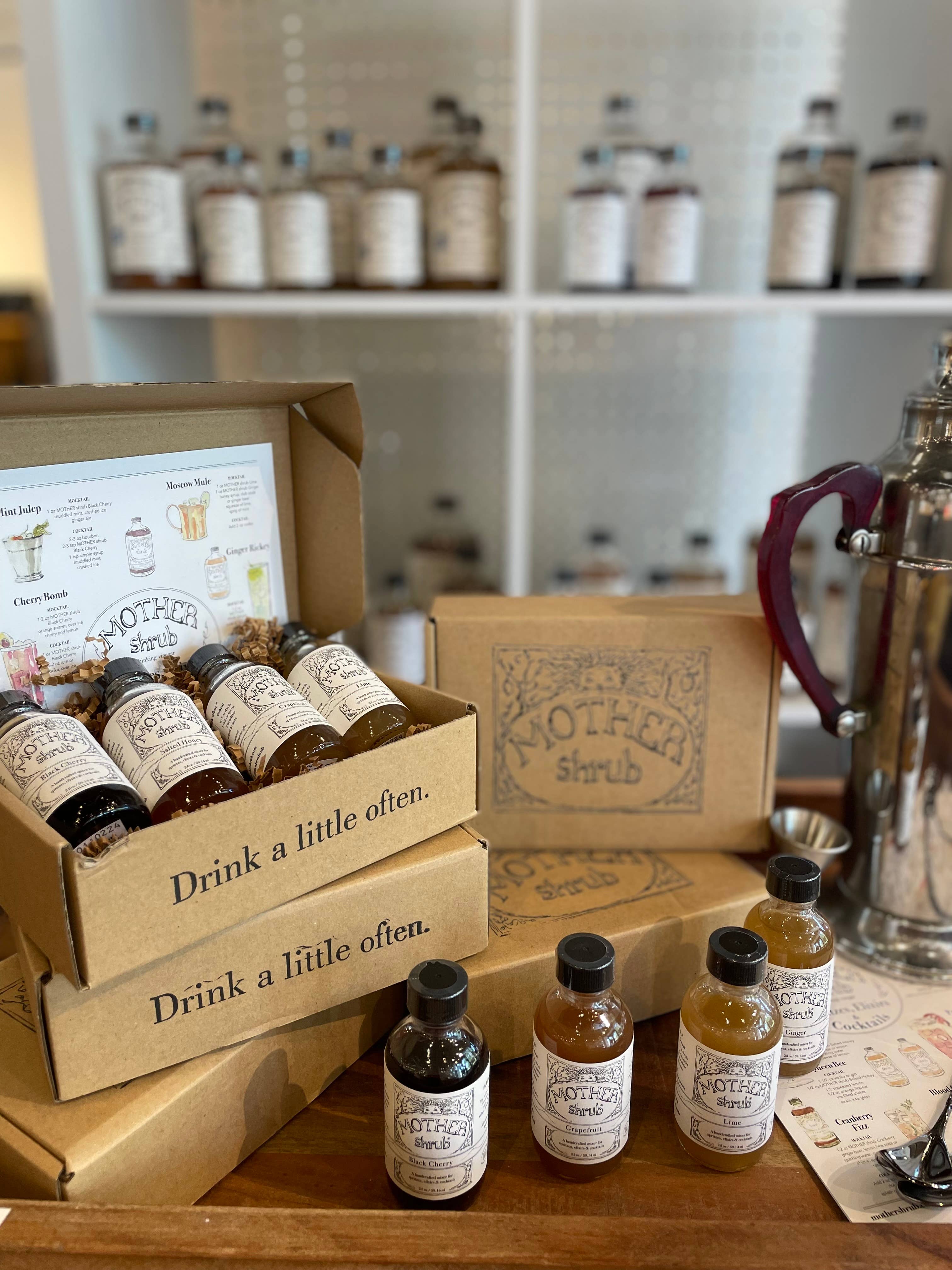 MOTHER shrub - Wholesale Cocktail Mix/Syrup - MOTHER shrub mini shrubs 4 pack1