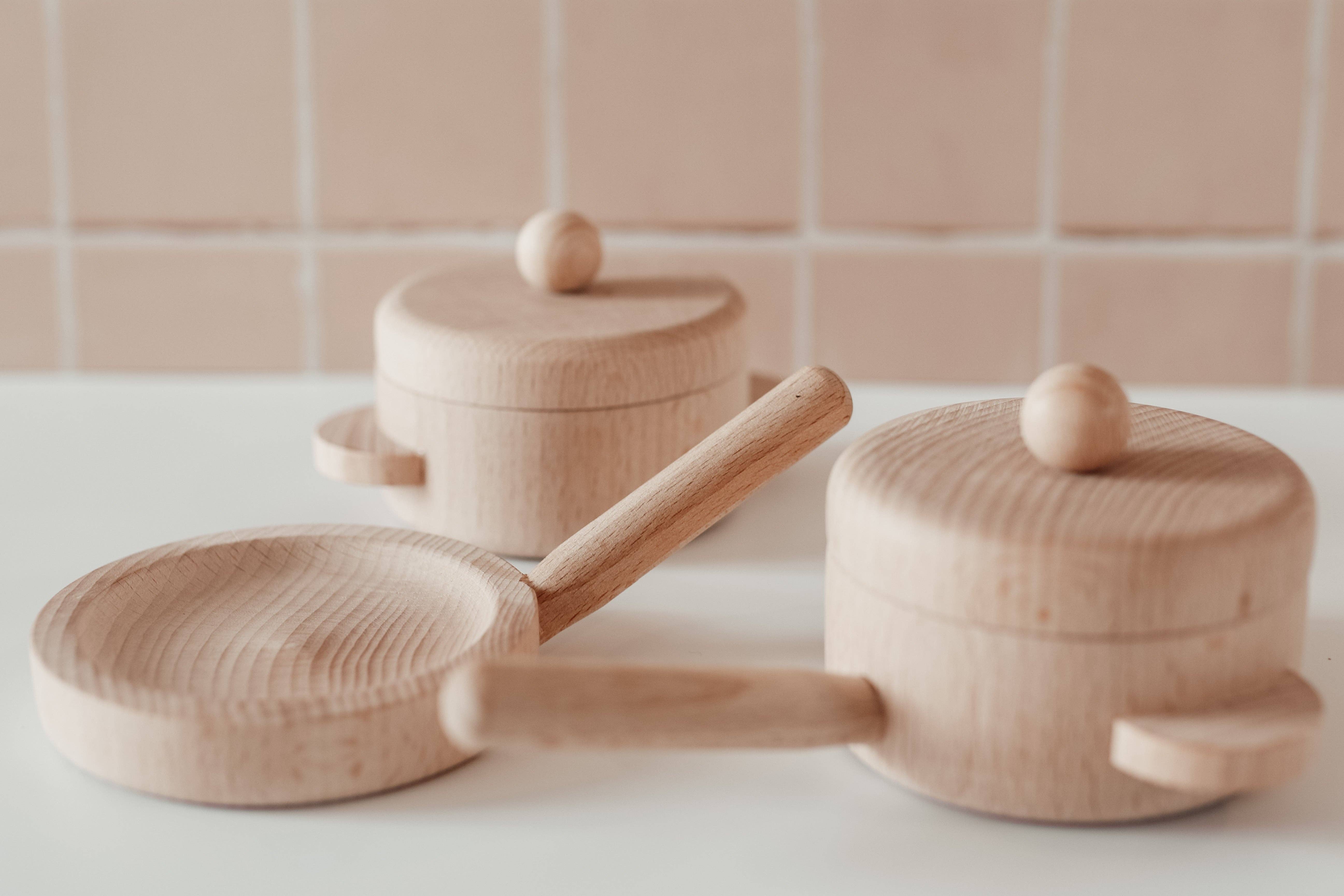 Petit Abode - Wholesale Wood Toy - Kids - Wooden Pots & Pans Set3