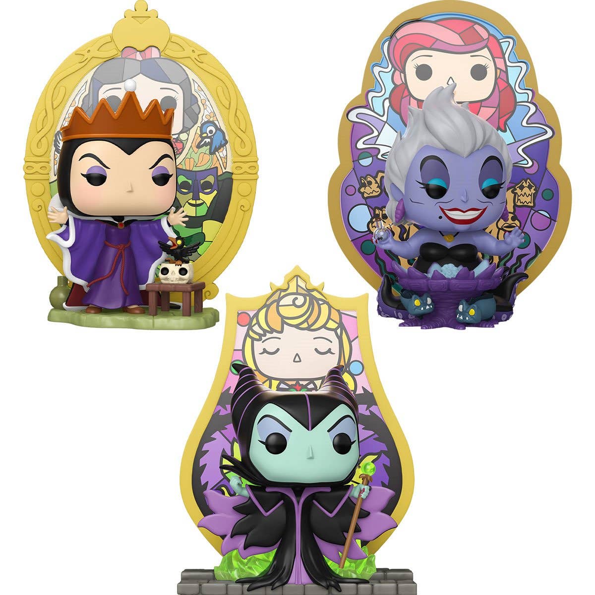 Entertainment Earth - Wholesale Figurine Toy - Kids - Disney Villains Stained Glass Deluxe Pop! Vinyl Case of 30