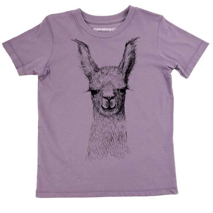 Llama Kid's Organic Cotton Tee for wholesale by Supermaggie @ Faire