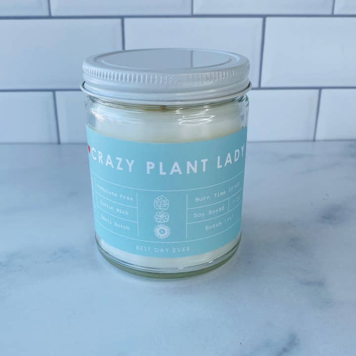 Rambling Caravan - Wholesale Jar/Filled Candle - Crazy Plant Lady Candle6