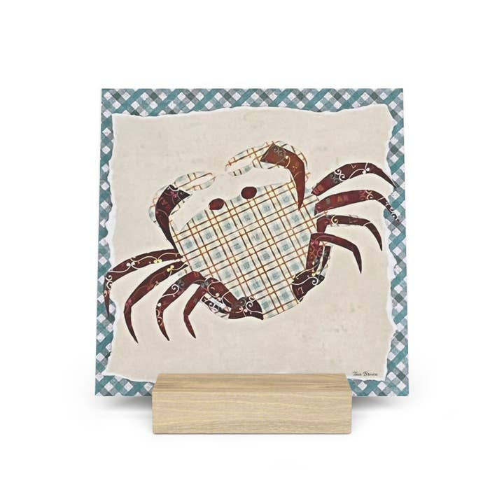 Crabby Art Print Gallery Board with Stand - Nautical Decor for Coastal Living for wholesale by Tina Brown