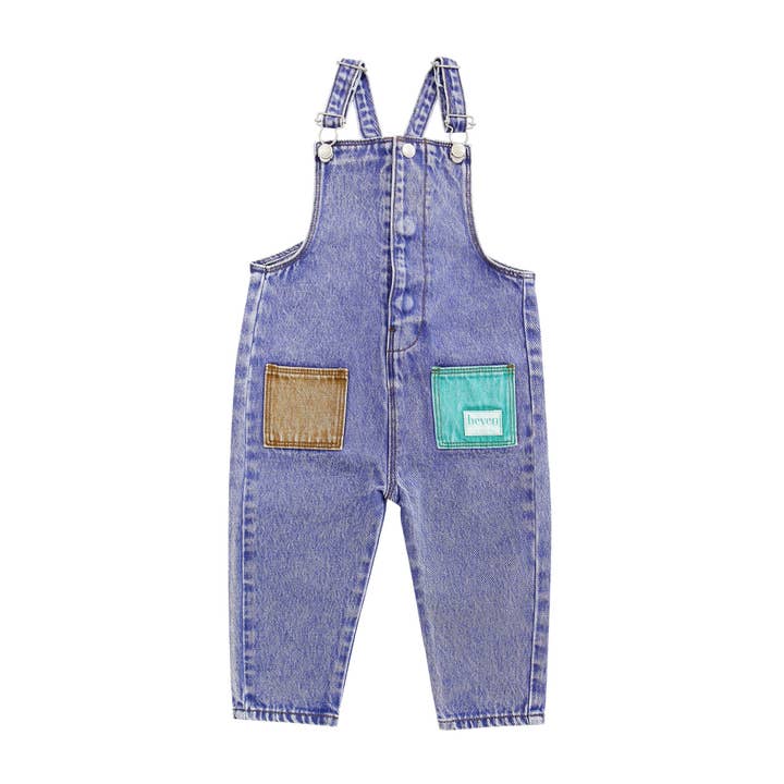 Denimhängselbyxor med fickor för wholesale av Heven Child