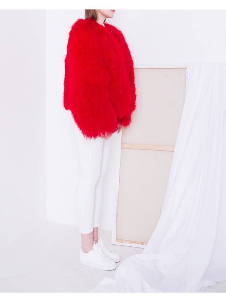 Pellobello - Wholesale Jacket - Women's - Shearling Jacket True Love Red6