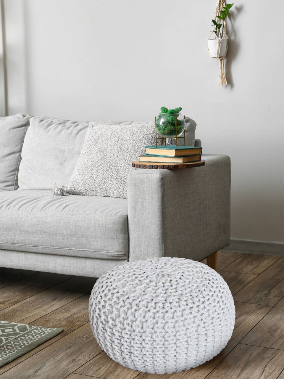 Voglrieder - Wholesale Pouf - Pouf, diameter 55 cm, knitted stool, pouf, pouf, floor cushion, large52