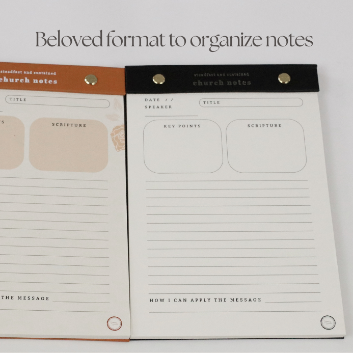 Steadfast and Sustained - Wholesale Notepad - Church Notes Notepad5