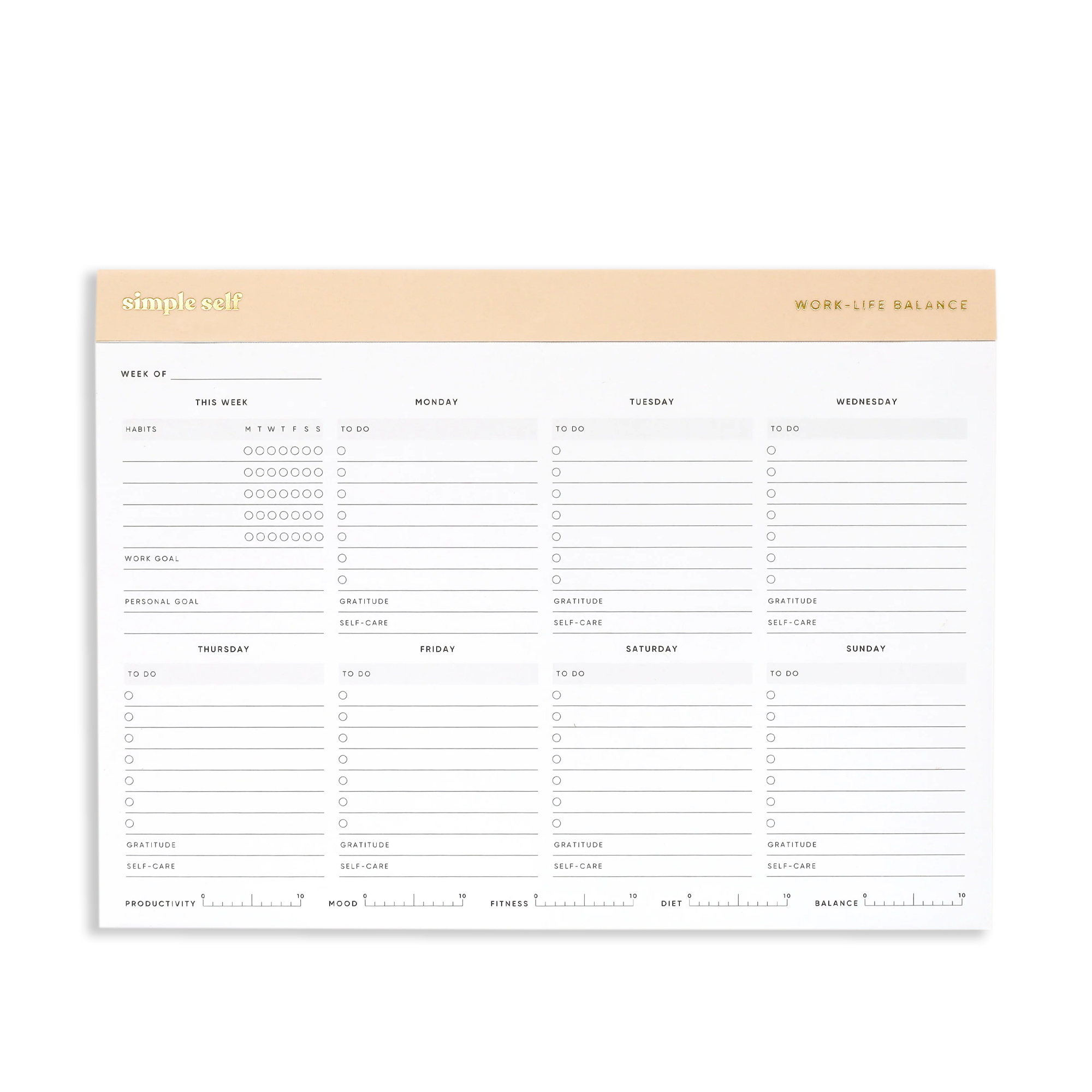Simple Self - Wholesale Planner - Work-Life Balance Planning Pad1