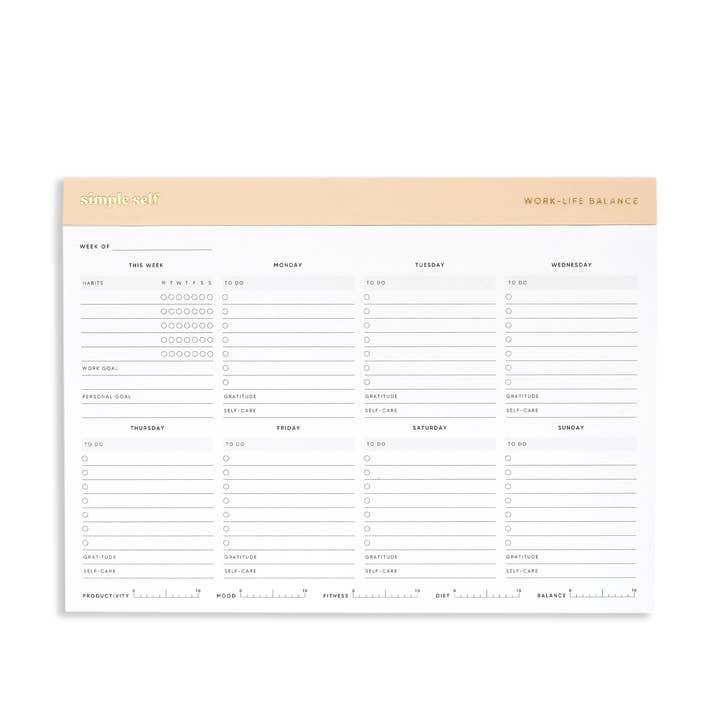 Simple Self - Wholesale Planner - Work-Life Balance Planning Pad1
