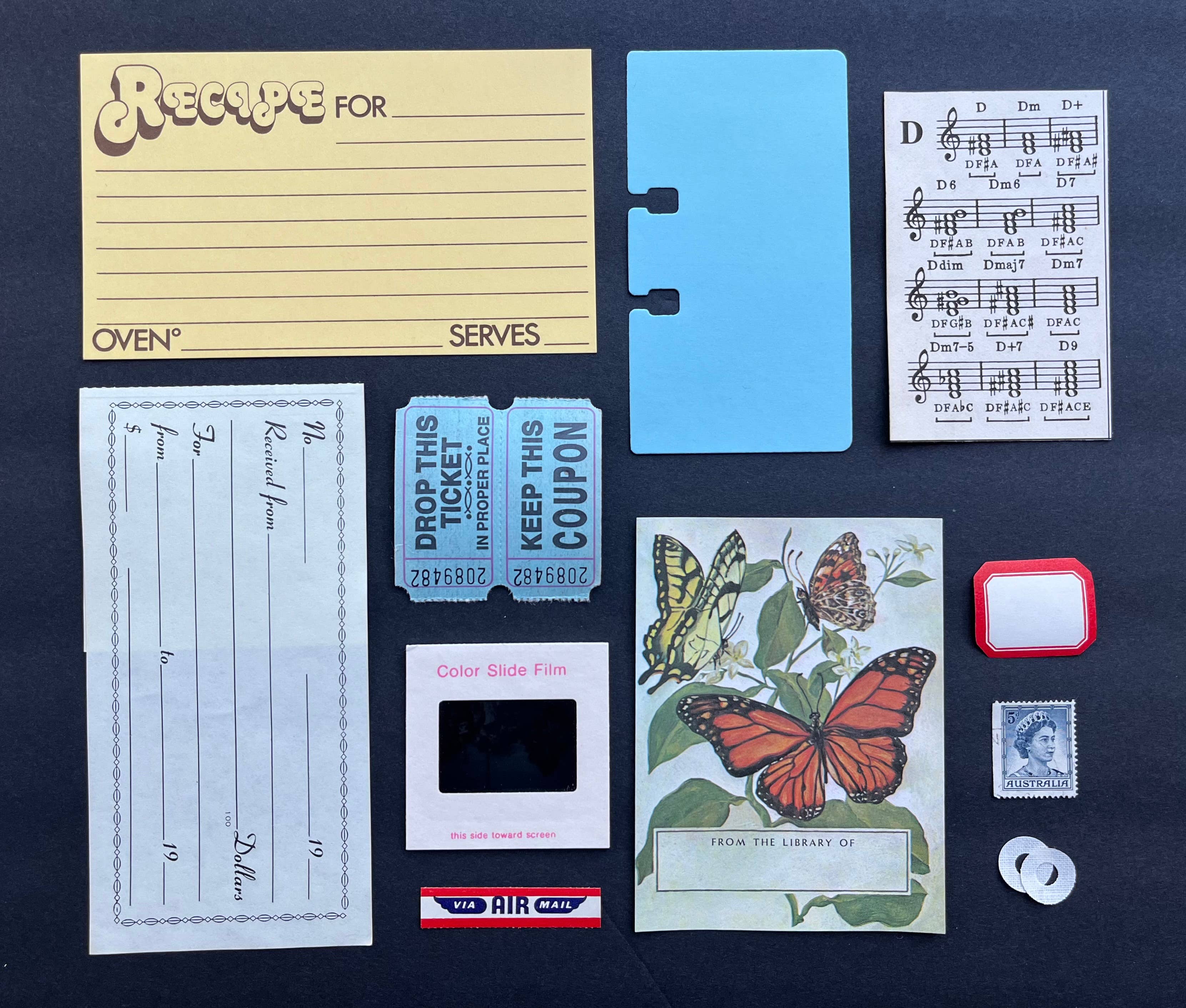 Catered Paper - Vendita all'ingrosso Attrezzature per lavoretti e fai da te - Kit Mini Ephemera Vintage — 12 pezzi1