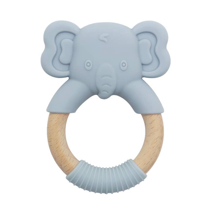 Anneau de dentition éléphant – Anneau de dentition en silicone et bambou pour la vente par Elekidz