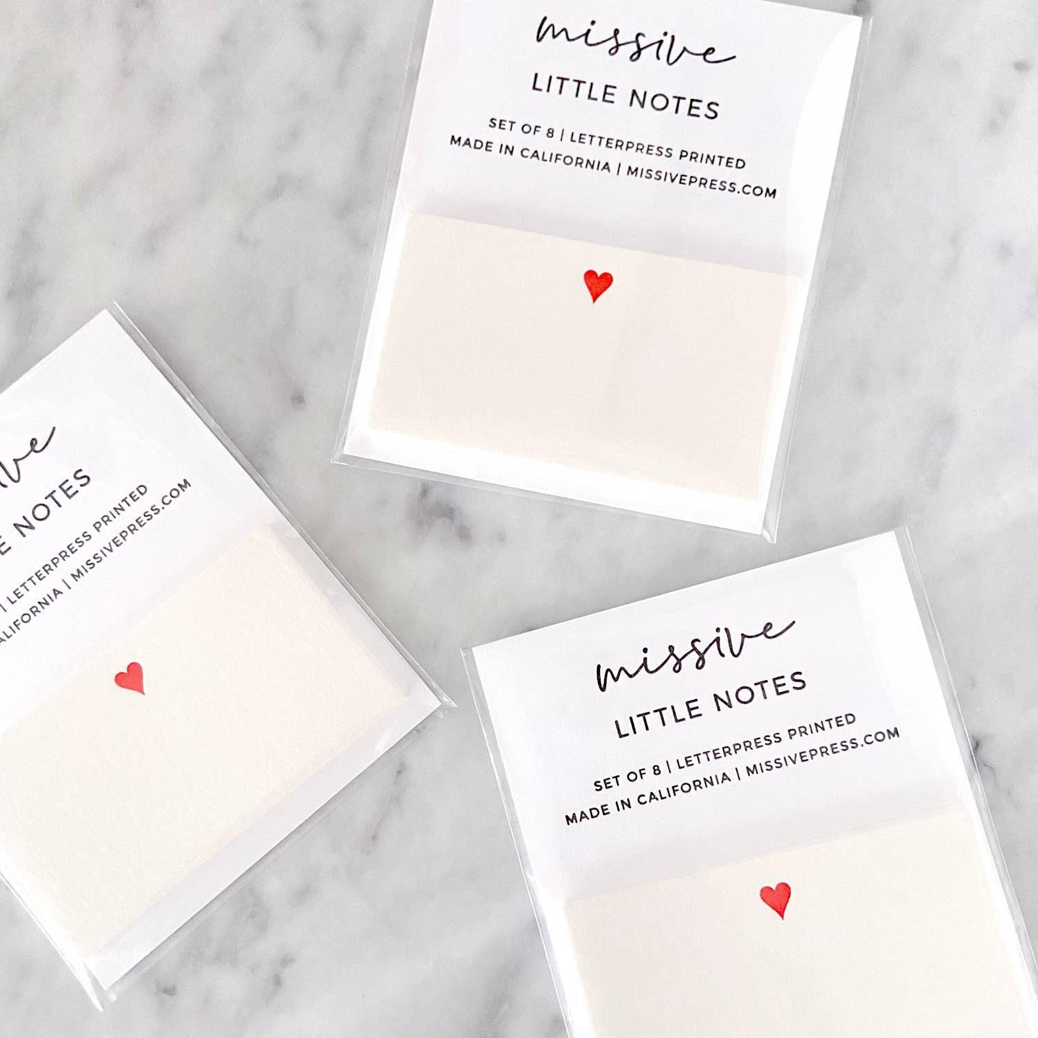 Missive - Wholesale Stationery/Notecard Set - Letterpress Heart Little Notes5