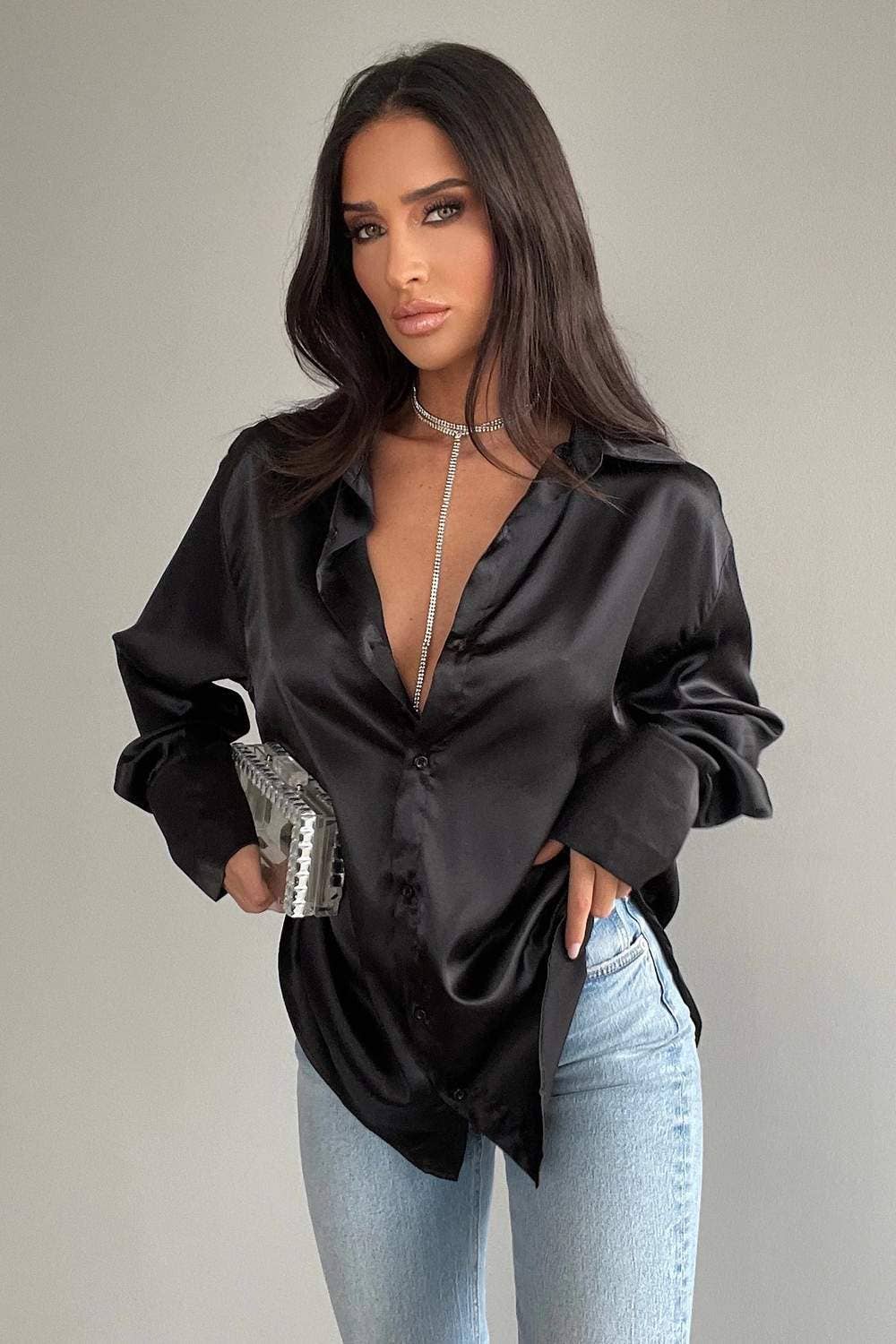 Queen Fashion – wholesale Blus - Dam – Slag långärmad lös temperament knappskjorta11