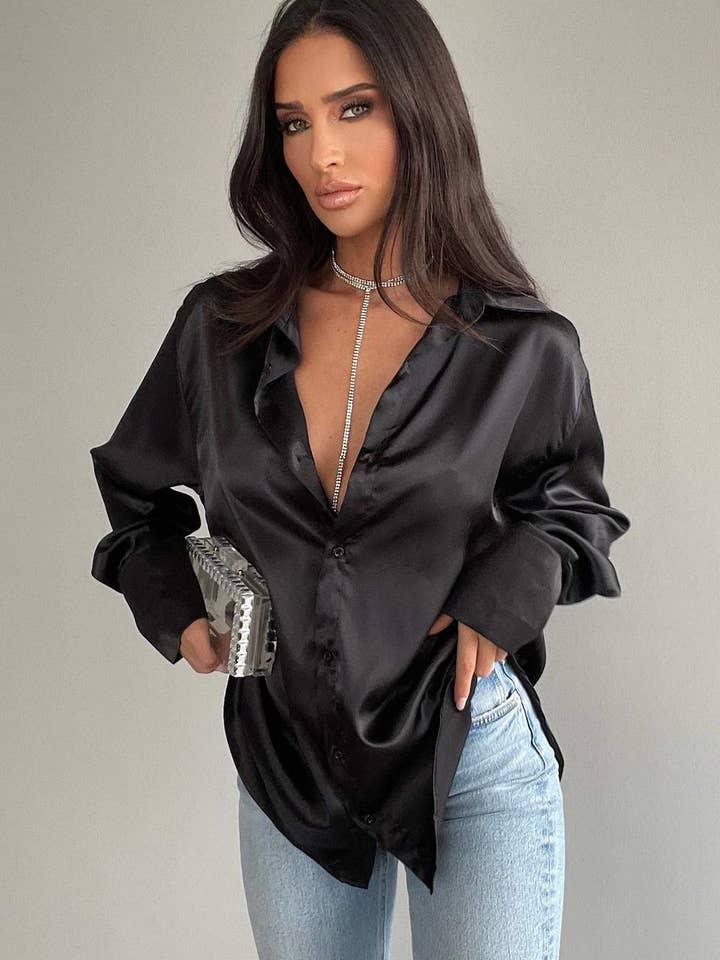 Fashion Combination - Wholesale Blouse - Women's - lapel long sleeve loose temperament button shirt12