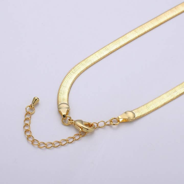 Aim Eternal - Wholesale Schakelketting - Vermeil Herringbone Ketting Verguld over Sterling Zilver Gedurfde Ketting 3, 4, 5mm brede Herringbone Ketting voor Gelaagde Ketting 16, 18, 20 Inch | CN-766 - CN-781, 930, 931, 932, 949, 950, 970 Uitverkoopprijzen