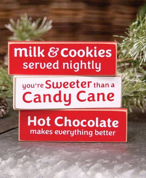 Col House Designs - Wholesale Sign - Hot Chocolate Skinny Mini Block, 3 Assorted1