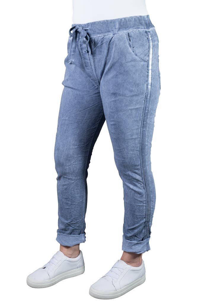 TINA Stephens Italy/Tees By Tina - Vendita all'ingrosso Pantalone - Donna - Pantaloni da smoking a righe in raso Kendyl (PL136)2