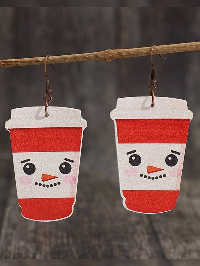 Christmas Coffee Cup Earrning MOQ 5pcs SP309 for wholesale by UNISHE