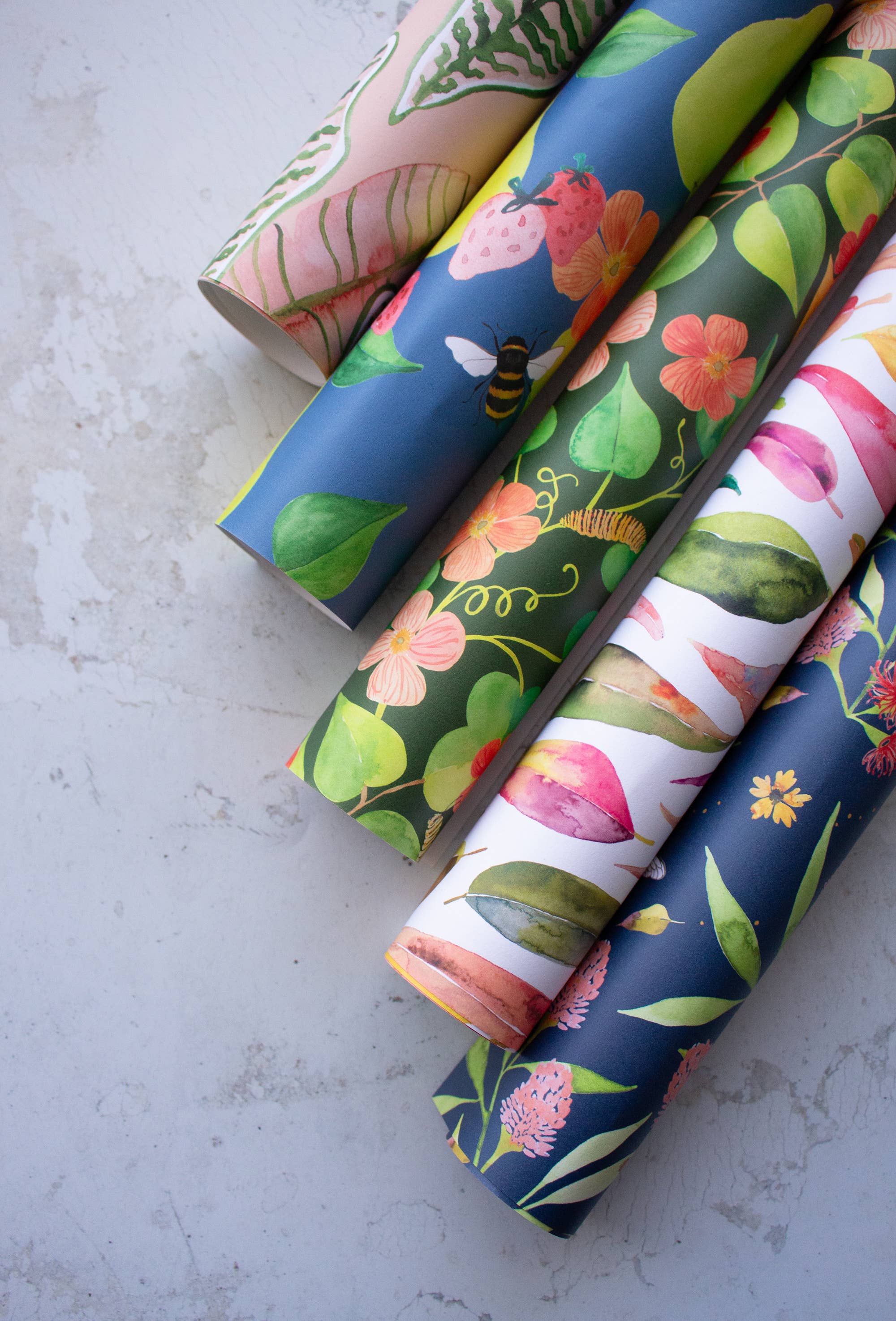 littlehoothoot - Wholesale Flat wrap - Pink Jungle Leaves Gift Wrap Sheet4