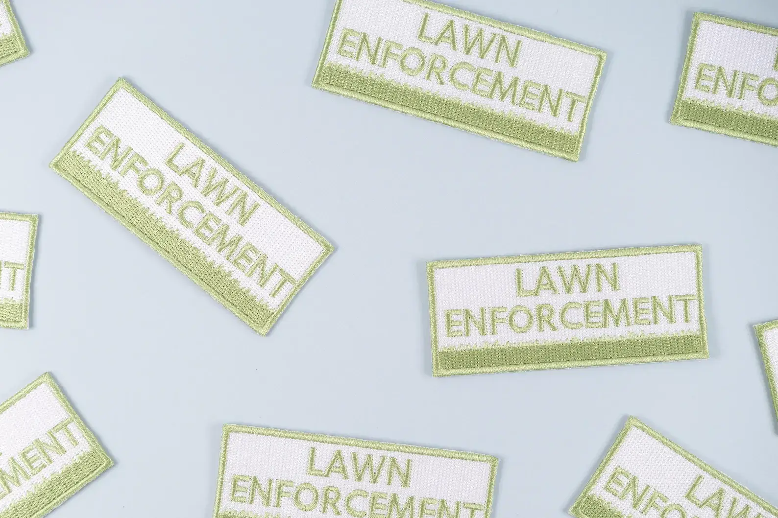 Field Trip Threads - Wholesale Patch - Lawn Enforcement Embroidered Iron-On Patch Grass Garden Dad2