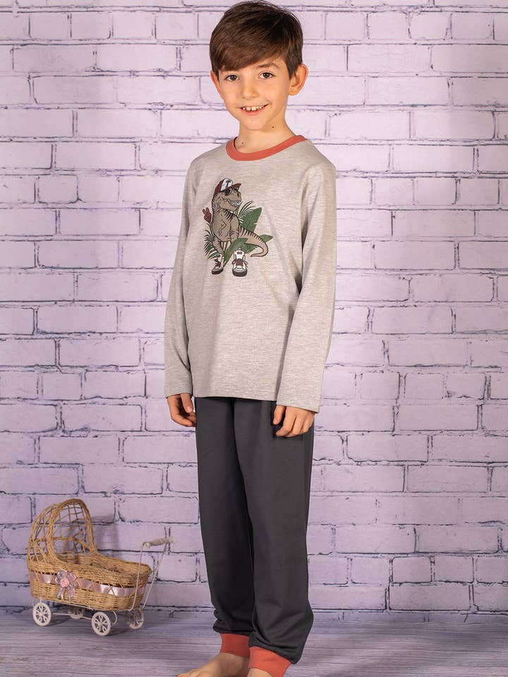 Conjunto de pijama con estampado de dinosaurios para niños -232Z1PJM331 para venta al por mayor de ZEYLAND