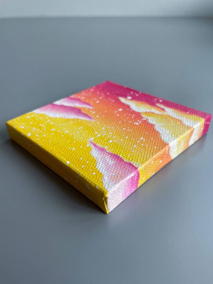 Mini-Gemälde „Pink Lemonade Dreams“ mit Staffelei für den Großhandel von Jiva More Life