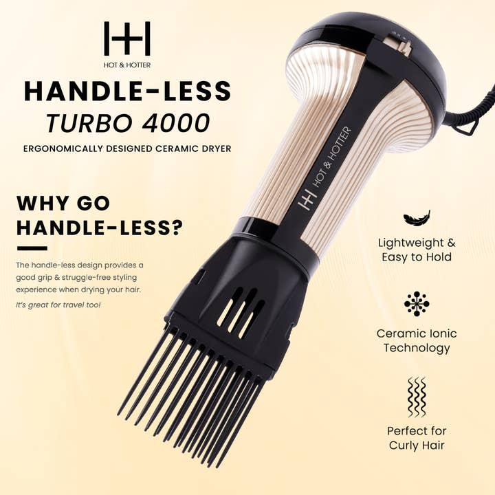 Annie International, Inc. - Wholesale Hair Dryer - Hot & Hotter Turbo 4000 Ceramic Handless Hair Dryer Gold1