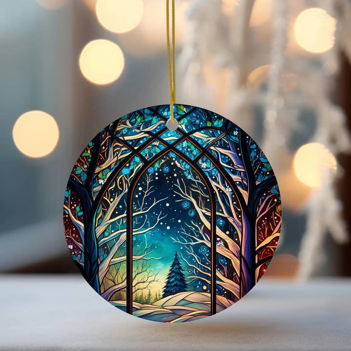 Fernville Creations - Wholesale Ornament - Ceramic Stained Glass Image Christmas Tree Ornament