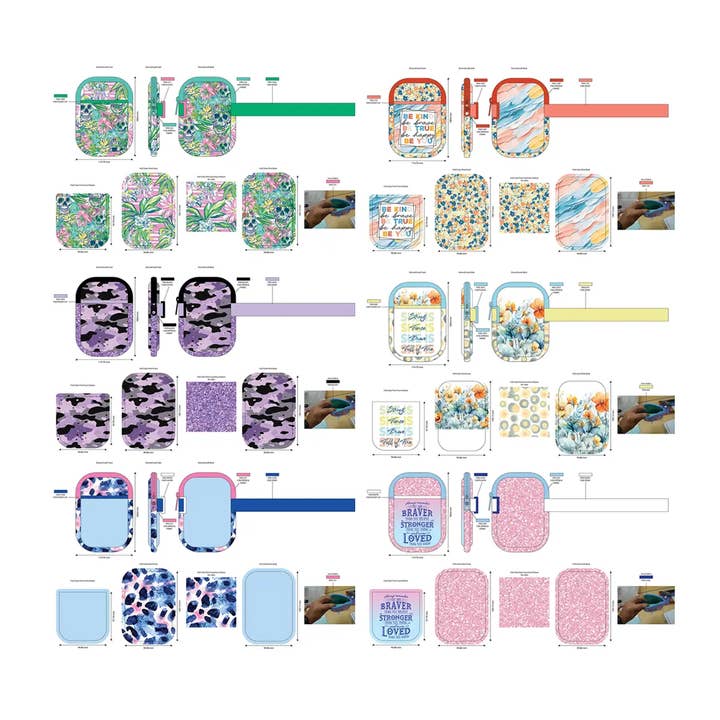 Novelty Closeout - Wholesale Drink Huggers & Koozies - Neoprene Cup Pouch with Strap Assortment- 6/Pack1