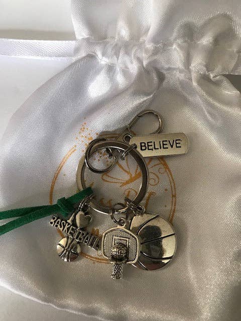 Miss DJ Angel - Wholesale Keychain - Unisex - Basketball keychain, basketball player keychain, basketball charm, handmade gift with love for basketball fan.2