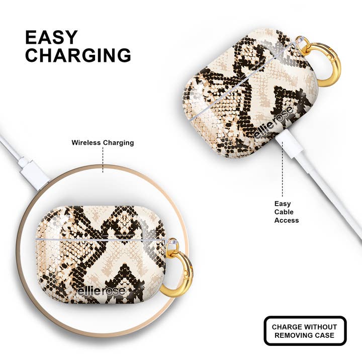 Ellie Rose - Vente Étui pour écouteurs/casque – femme - Étui pour AirPods Pro - Peau de serpent8