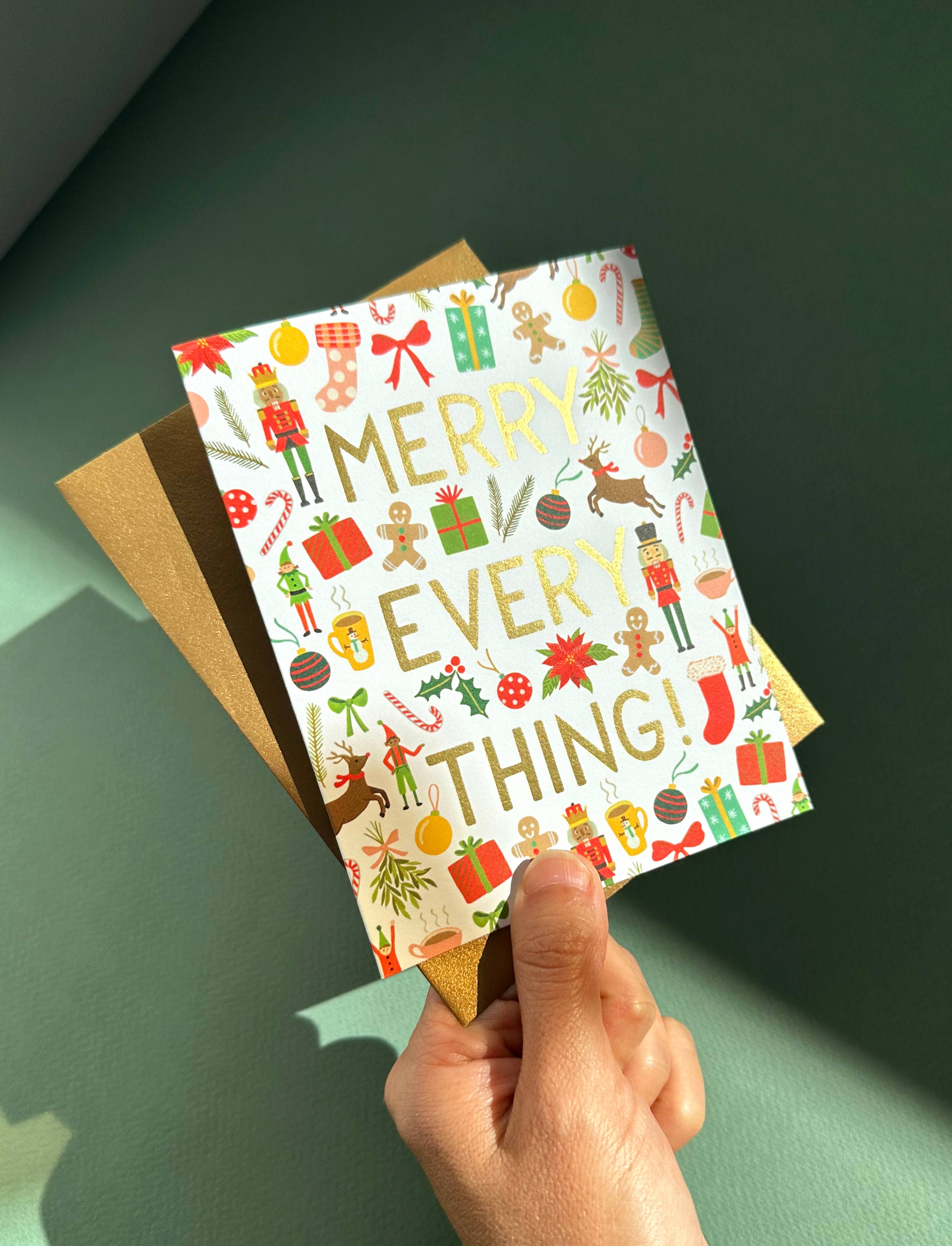 Yeppie Paper - Wholesale Christmas Card - Merry Everything Christmas Holiday Card *Foil Stamped*2