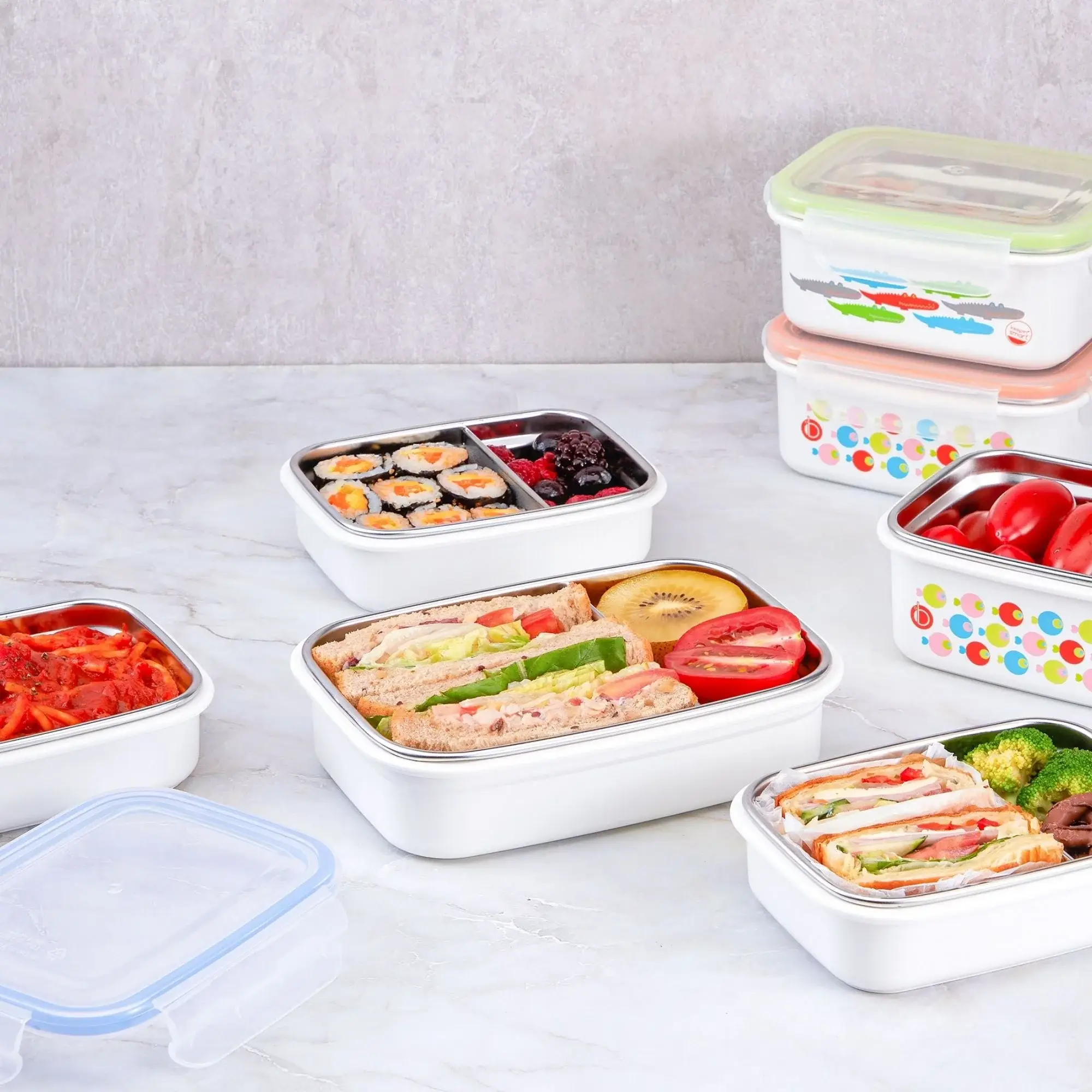 Innobaby on Faire - Wholesale Lunch Bag/Box - 19oz Stainless Steel Leakproof Divided Bento Style Lunch Box8