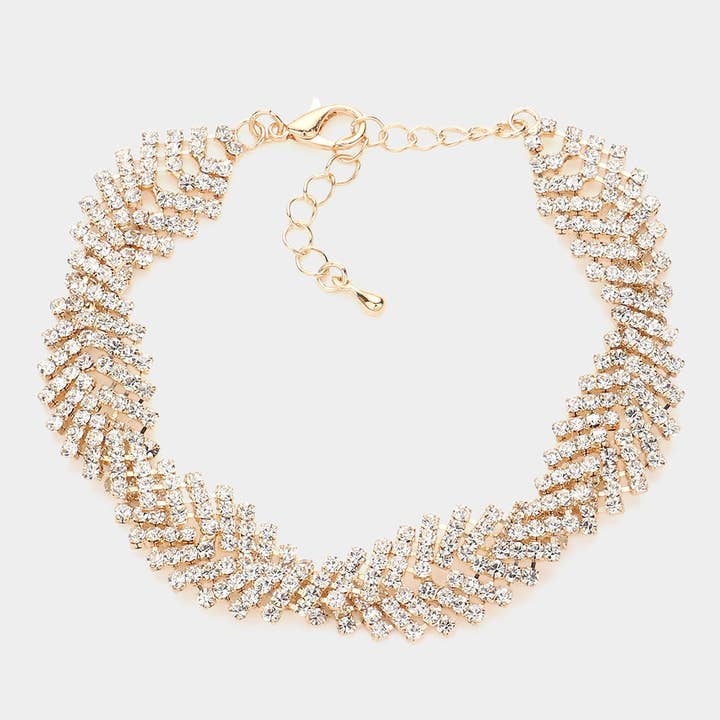 Braided Rhinestone Pave Evening Bracelet for wholesale by Sensibling Corp.