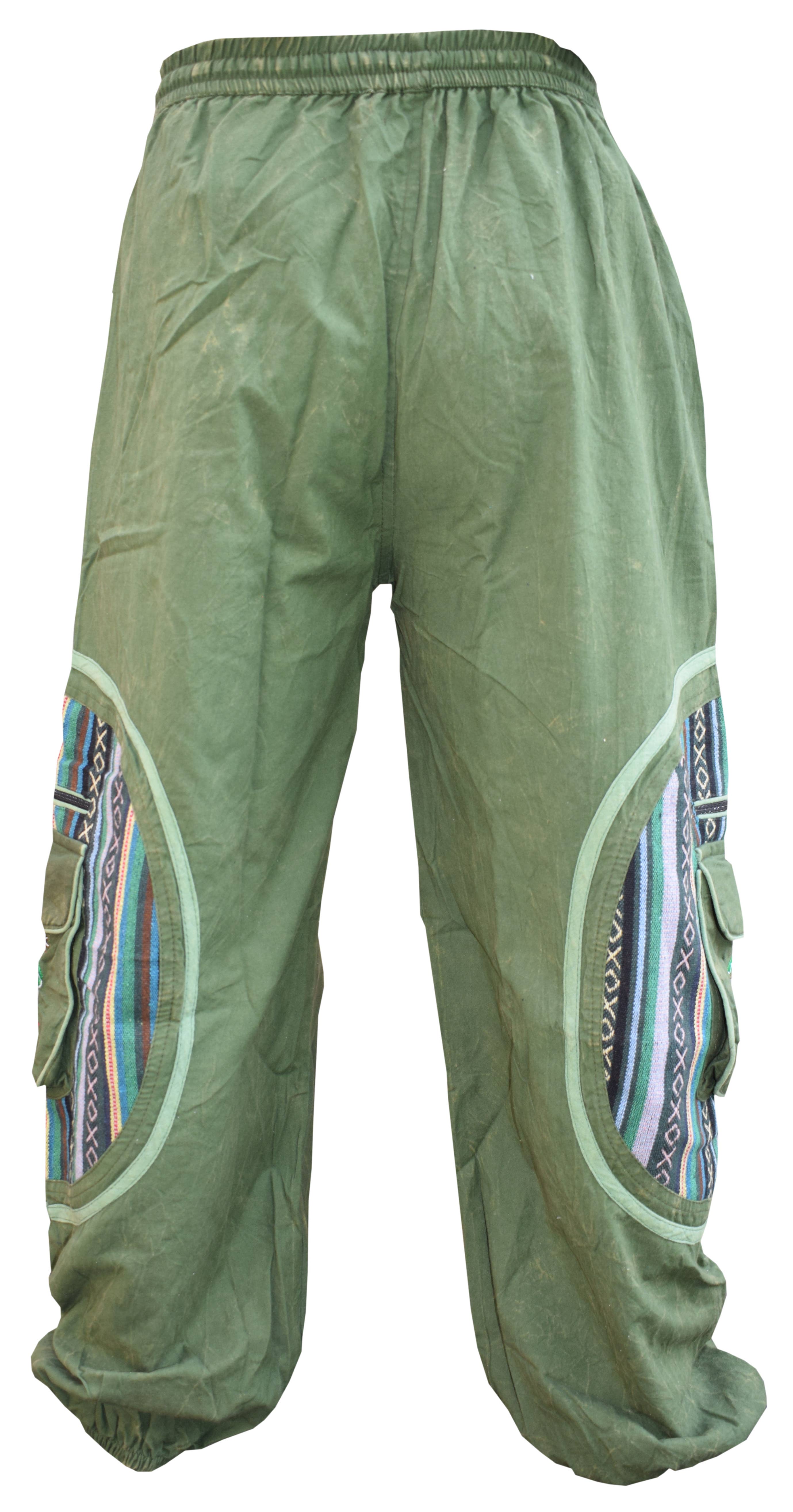 Gheri - Wholesale Pants - Unisex - Aztec Pocket Mushroom Embroidery Parachute Cargo Trousers7
