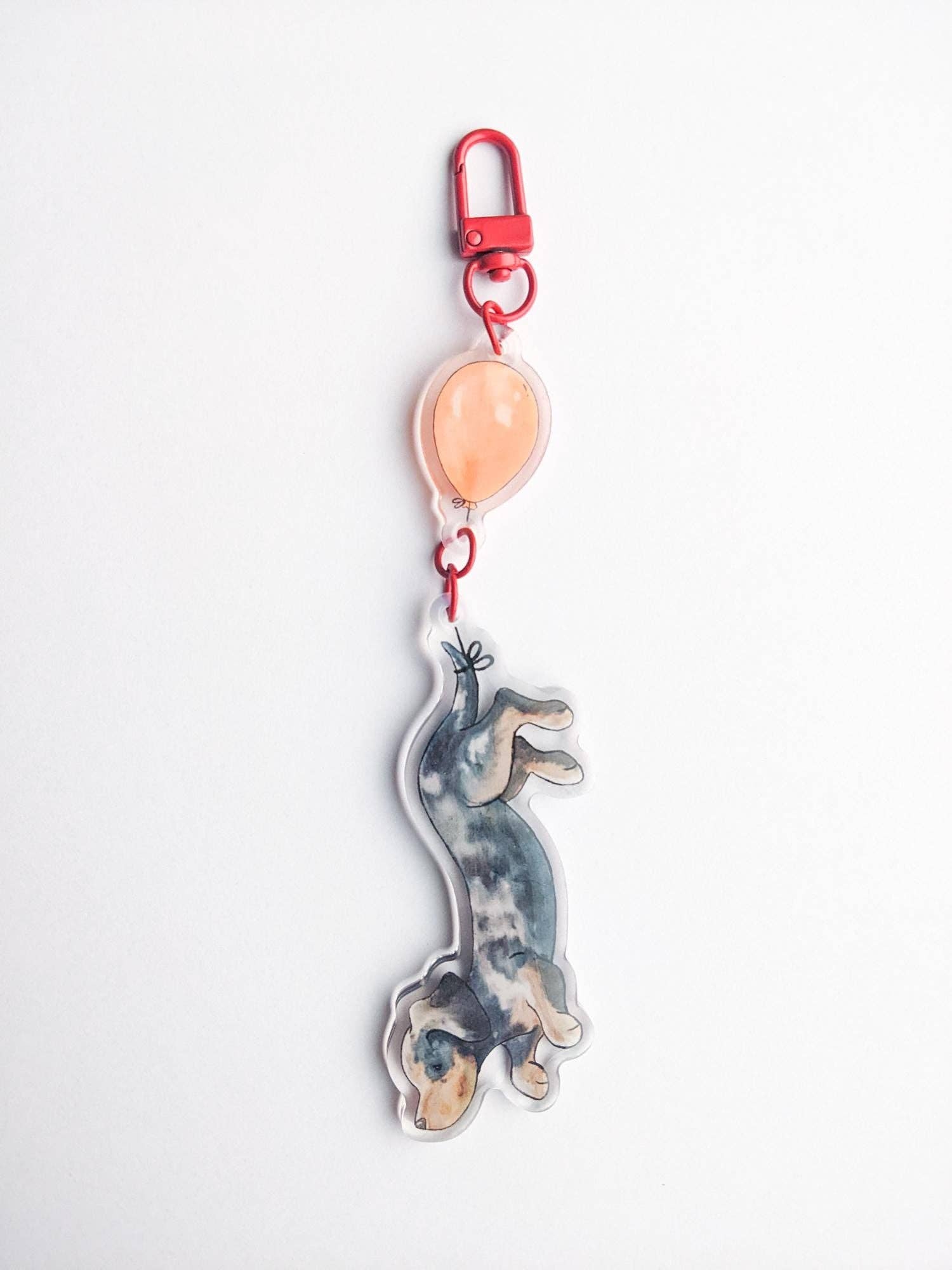Jasper and Ruby - Wholesale Keychain - Unisex - Acrylic Dachshund with Balloon Keychain8