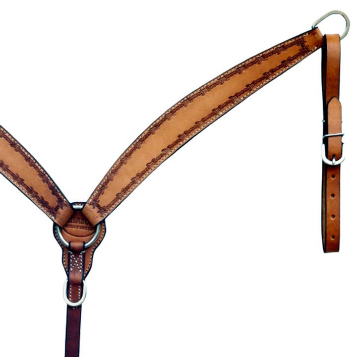 LS Western - Wholesale Horseback Riding Gear - BER407-Western Leather Breast Collar1