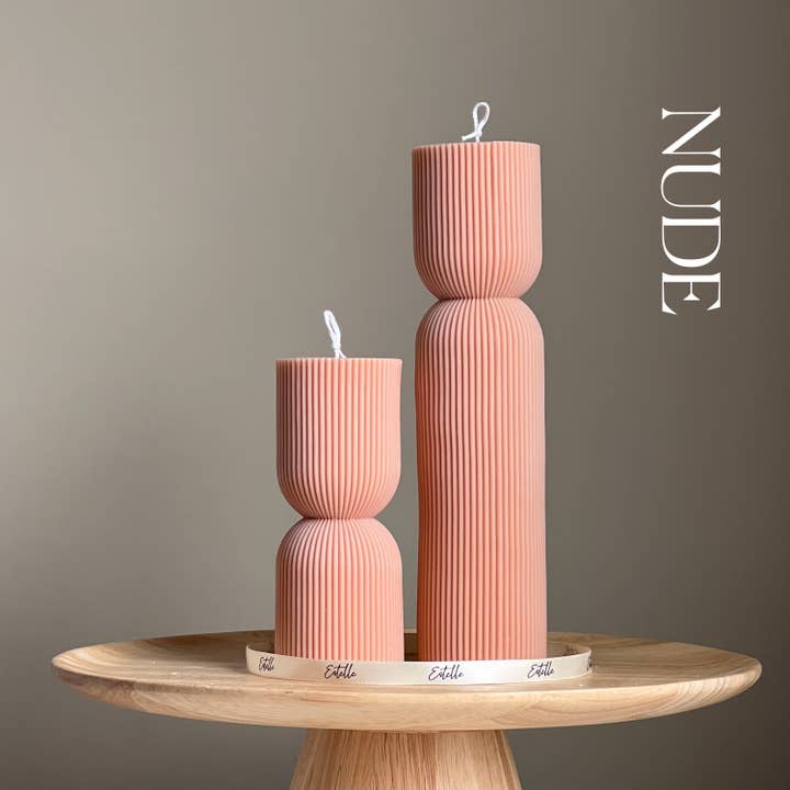 Estelle Studio - Wholesale Novelty candle - Ribbed Hourglass Pillar Candle3