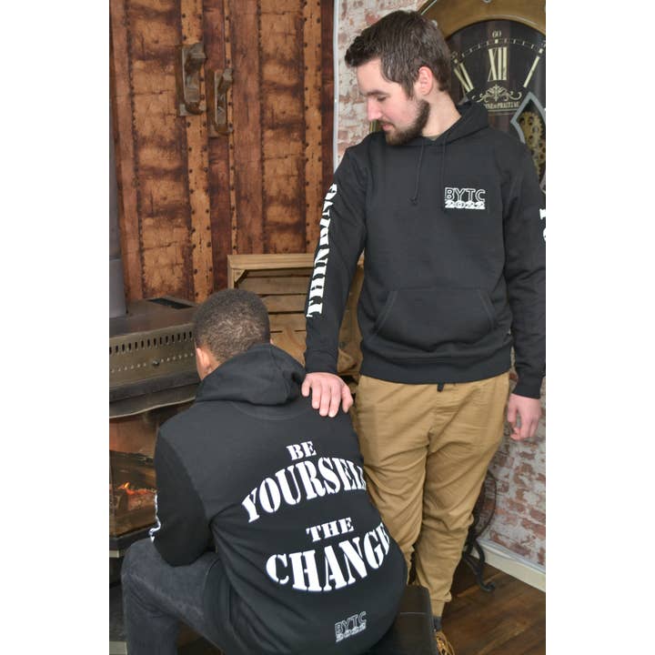 BYTC2022 - Wholesale Hoodie - Unisex - Thinking Positive Unisex Hoodie Black3