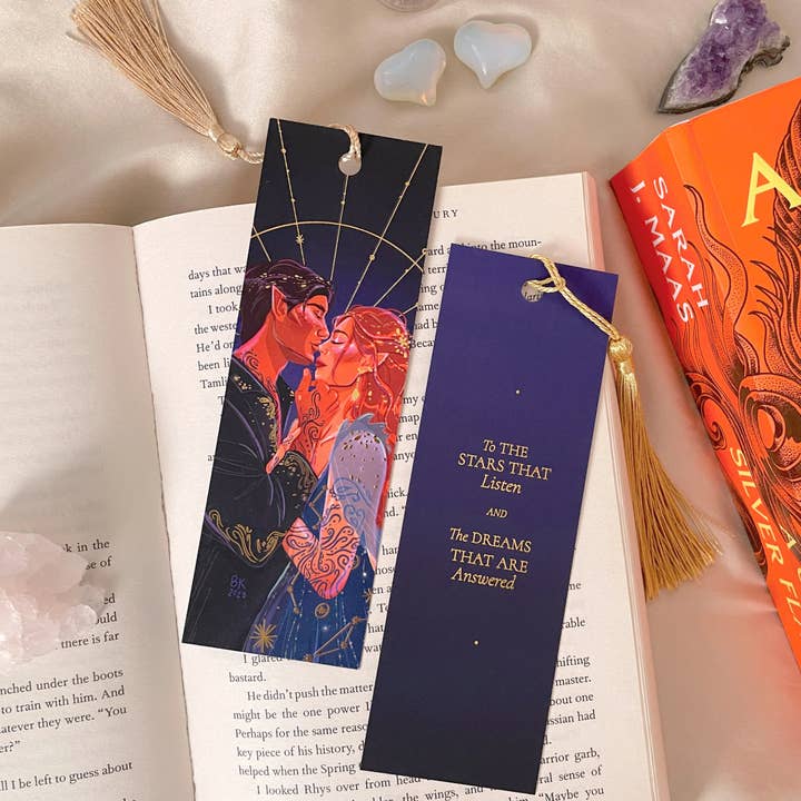 Brittany Keller Art - Wholesale Bookmark - Feyre & Rhysand Gold Foil Bookmark 4