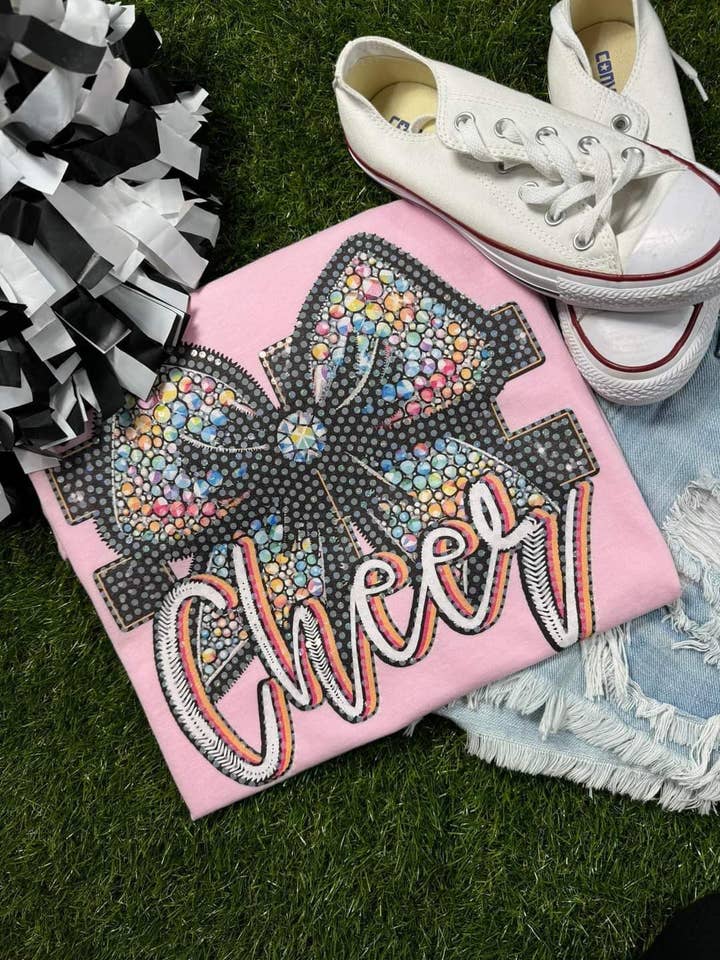 Glitter Cheer Bow Spangle for wholesale by MidWest Tees