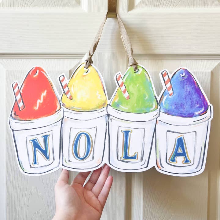 Home Malone - Wholesale Door Hanger - NOLA Sno-Ball Door Hanger - New Orleans Summer Outdoor Decor1