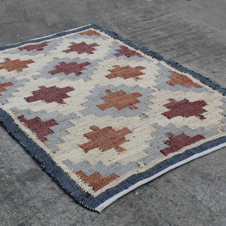 4x6 ft jute/ull handvävd kelimmatta, heminredning, område, matta. för wholesale av Rugs Boutique