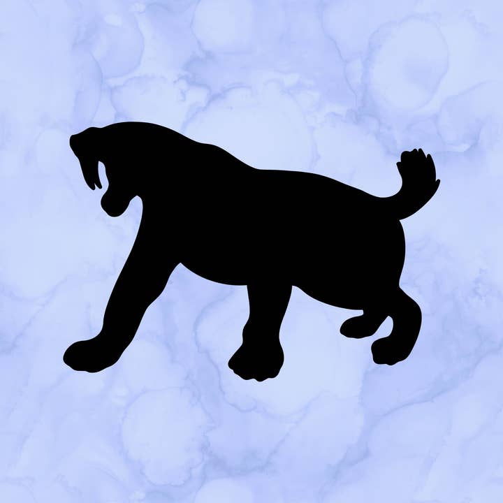 Sabretooth Tiger Silhouette Decal (2") for wholesale by Sticking with You